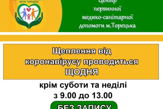 Щеплення від коронавірусу проводиться щодня