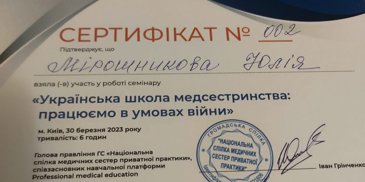 Участь в Українській школі медсестринства